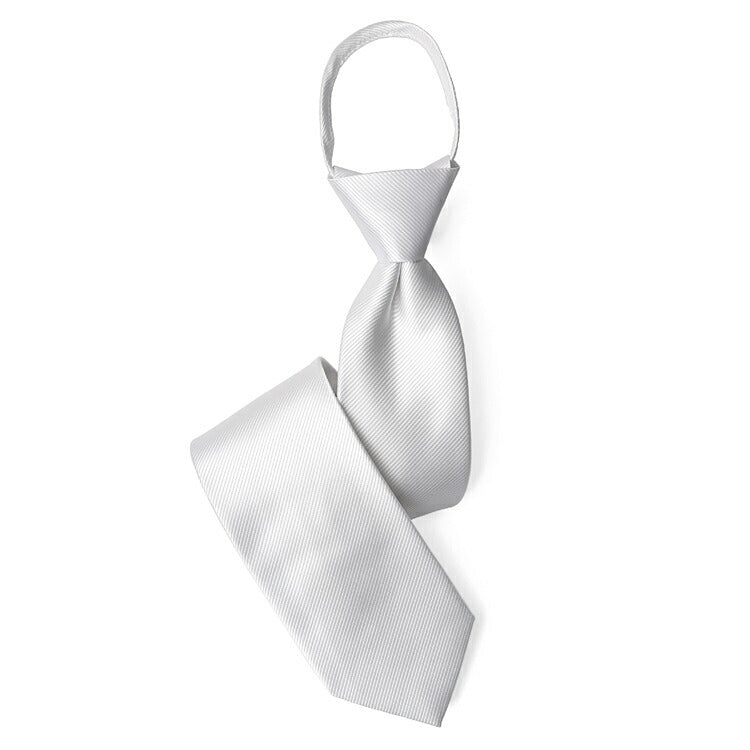 ワンタッチネクタイ ディンプル付き 8cm 結婚式 ホワイト フォーマル 30441