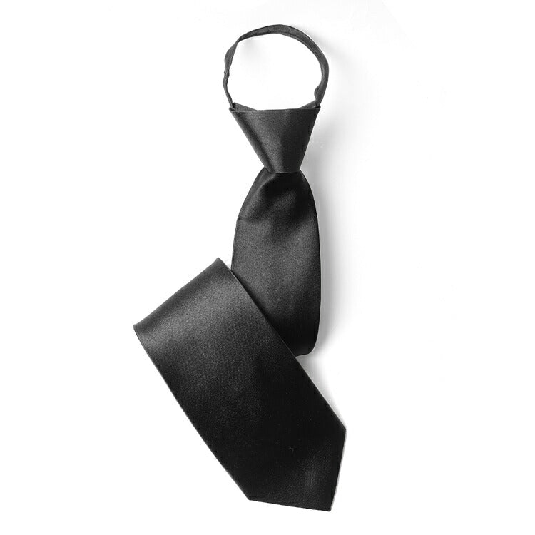 ネクタイ シルク 絹 ワンタッチ 冠婚葬祭 (簡単装着) 葬式 法事 法要 (結ばない) 30777